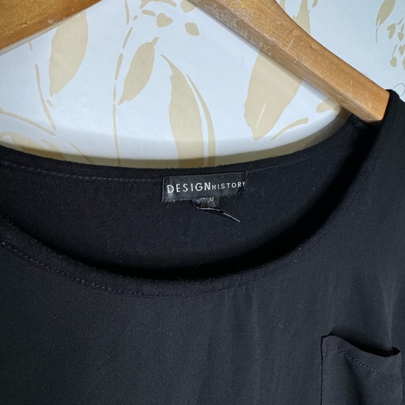 Women’s Design History Black Blouse Top sz Medium M - Picture 4 of 5